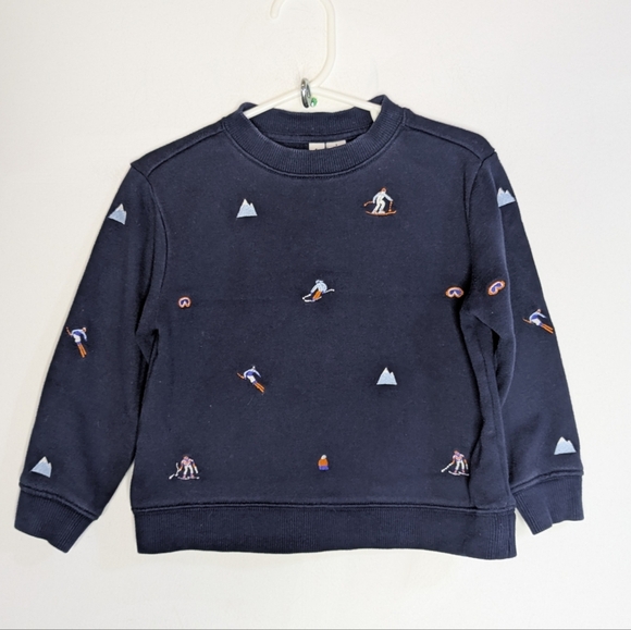 Janie And Jack Blue Mountain Ski Cotton Blend Sweatshirt 3 - Picture 1 of 6